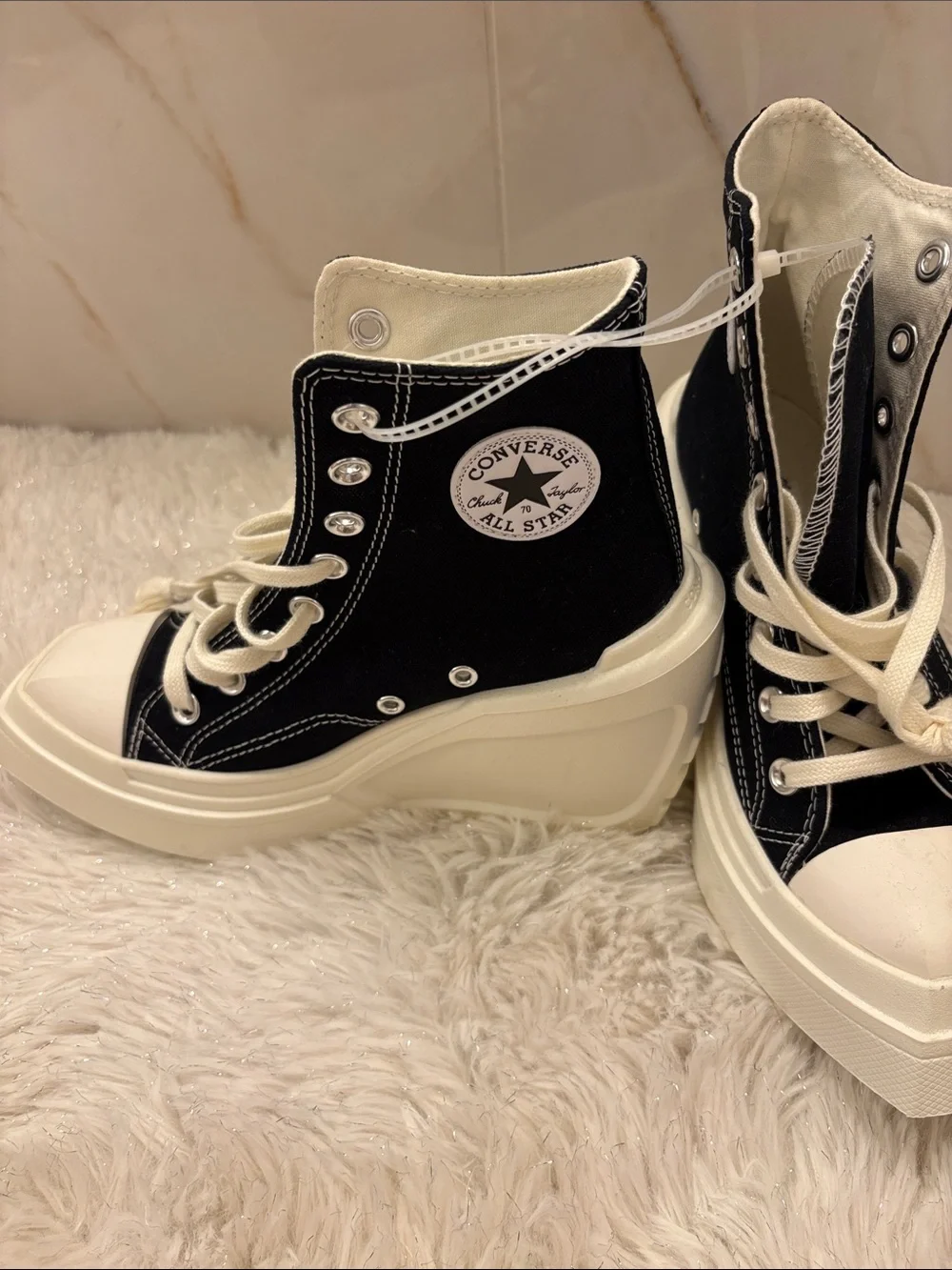 Converse Platform High-Top Sneakers in Black and Cream